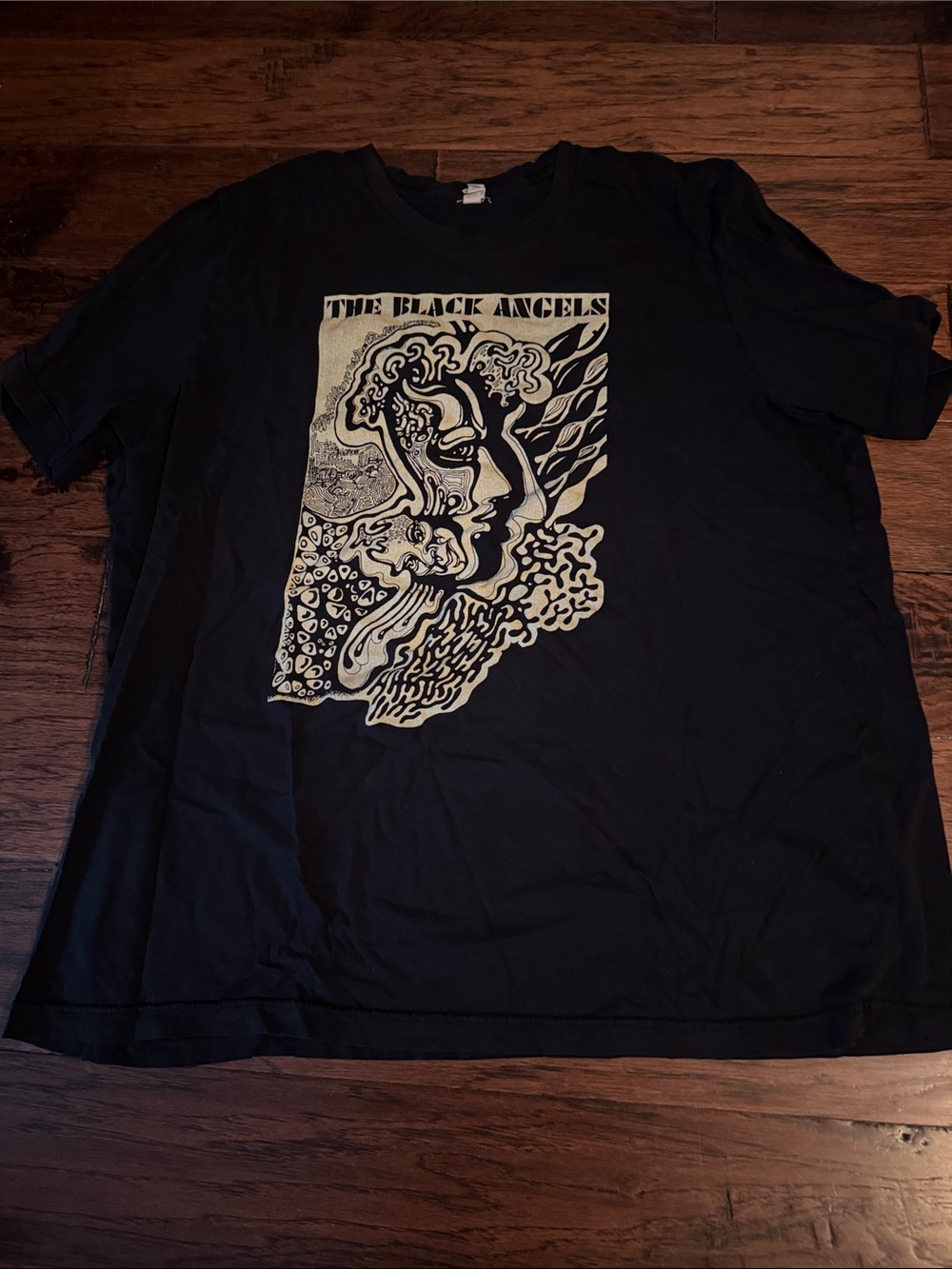 The Black Angels Graphic Tee - Black with Cream Print